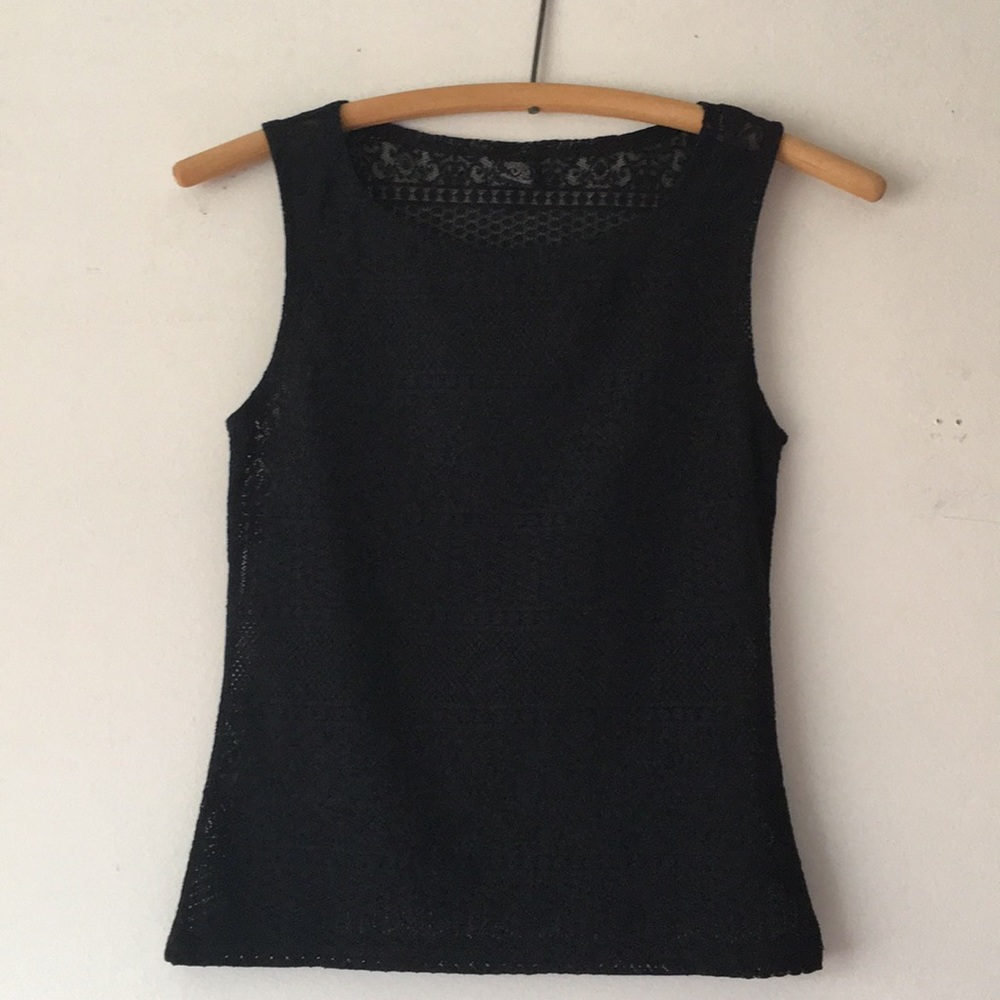 Anthropologie only hearts black stretch lace top.